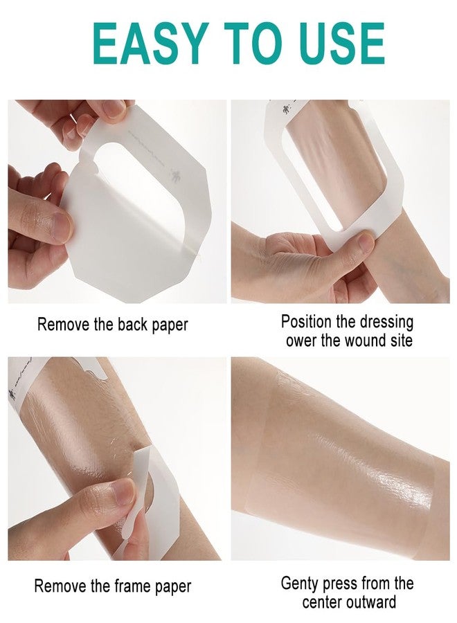 LINXIU Transparent Film Dressing 4" x 5" Waterproof Wound Bandage Adhesive Patch for Post Surgical Shower IV Shield 20 Packs - Image 5